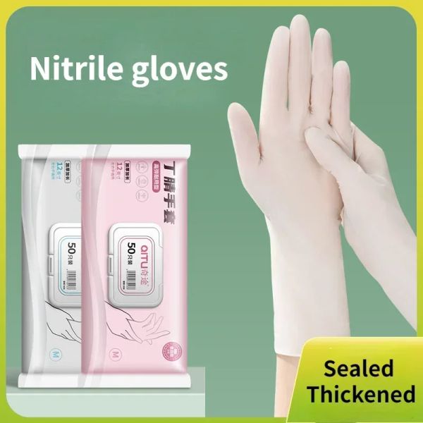 Guantes Guantes de látex de nitrilo de 9/12 pulgadas Guante duradero seguro de grado alimenticio Desechable Belleza Limpieza del hogar Cocina Cocina Guante para lavar platos