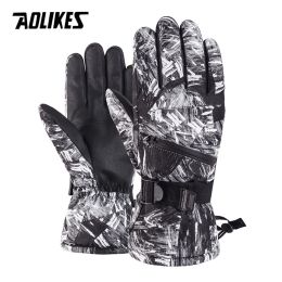 Gants AOLIKES gants de Ski thermiques hommes femmes hiver polaire imperméable chaud Snowboard gants de neige 5 doigts écran tactile pour le ski équitation