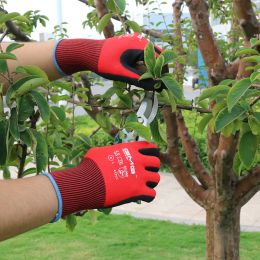 Handschoenen Autoreparatiewerkhandschoenen GMG Dames Heren Tuinhandschoenen met nitrilcoating Beschermen tegen snijwonden en vuil Ademend rekbaar nylon