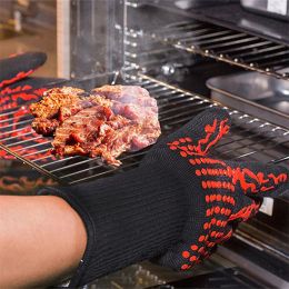 Handschoenen BBQ Handschoenen Siliconenhoogtekleedhandel Keuken Microwave Oven Mitts Vuurvrije en niet -slip barbecue handschoenen