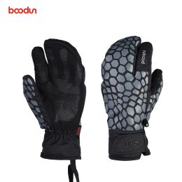 Gants booodun hommes gants de ski de ski étanches du vent de snowboard hivernal gants thermiques chauds à neige extérieure