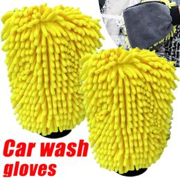 Gants gants de lavage de microfibre automobile épaississent les gants de nettoyage chenille de nettoyage des brosses de brosses pour les détails de détail