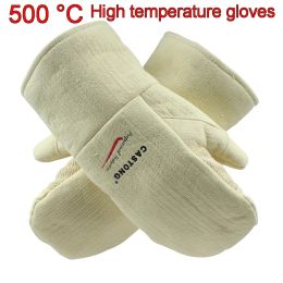 Gants Castong 500 degrés gants à haute température aramide gants de sécurité antiscald 2 doigts gants résistants à la température à haute température