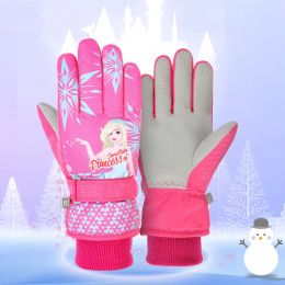 Gants enfants mignon princesse hiver gants de ski chauds imperméables pour enfants motoneige ski snowboard gants filles garçons 2022 imprimé