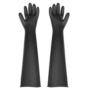 Gants propres longs caoutchouc flexible étanche à lavage de lave-vaisselle et cuisine résistante alcaline sans outils de déformation gants en caoutchouc