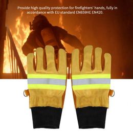 Gants gants de feu en cuir de vache résistants à la chaleur Radiant Protection de travail Gants ignifuges pour protéger les gants de sécurité des aiguilles