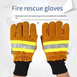 Gants gants de feu en cuir de vache résistants à la chaleur Radiant Protection de travail Gants ignifuges pour protéger les gants de sécurité des aiguilles