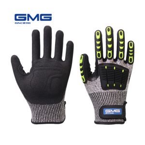 Gants gants résistants gants anti-impact vibration huile gmg tpr travail gants gants anti-coupe mécanique de choc de choc impact résistant