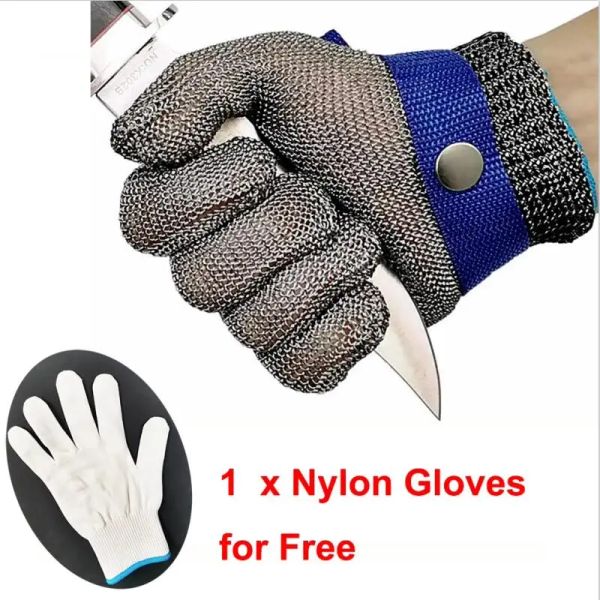 Gants gants en acier inoxydable résistants coupés gants de sécurité gants en maille métallique