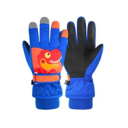 Gants dinosaures enfants gants chauds hivernaux avec doublure en velours corallien