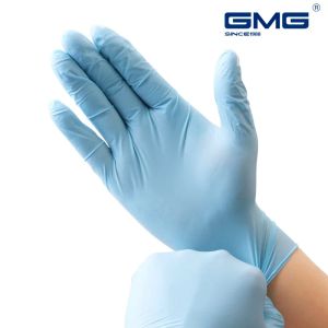 Gants gants en nitrile jetable GMG bleu 100pcs Nettoyage alimentaire Lavage résistant à l'huile Allergie Allergie gratuite Gant de nitrile de sécurité