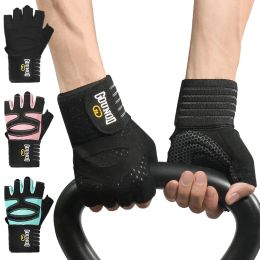Handschoenen fitnessgewicht tillende handschoenen sportspolschermt, ademende, slijtvaste halffingerhandschoenen barbellapparatuur gewichtheffen