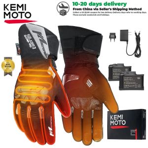 Gants cinq doigts gants gants chauffés de moto gants tactile gants de ski chaud d'hiver gants étanches de chauffage rechargeable gants thermiques