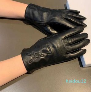 handschoenen voor dames Zwart schapenvachtleer Fleece aan de binnenkant Letterhandschoen Dames touchscreen winter dik warm Gunine Leathers Gifts