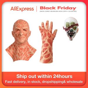 Gants Freddy Krueger Latex Mask Gloves Costumes Costume de fête pour adultes Vendredi 13e Films d'horreur Jason Films Scary