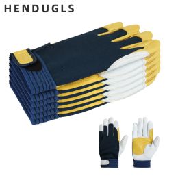Gants Hendugls 5pcs Nouveaux gants de travail en cuir en peau de mouton pour hommes