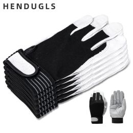 Gants Hendugls Travail en cuir Glants Sécurité D Grade WearResiste Sécurité Gants de travail Men Mitten Ourtdoor Garden 5pcs 508 Gants