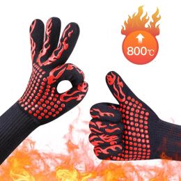 Gants Résistants à haute température 800 BBQ Gants de feu Gants de la flamme Isolement Isulation Isulation Isulation du four à micro-ondes