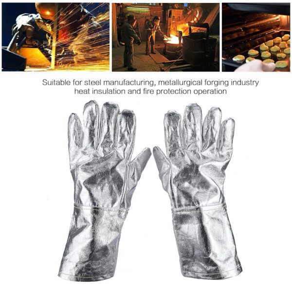 Gants longs travail de sécurité gants résistants à la chaleur Gants de feu aluminisé Sésion de soudage GLANT VENTE HOT 2022 NOUVEAU