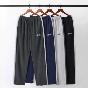 Handschoenen Mannelijke Pamas Zomer Katoen Lange Broek Japanse Stijl Eenvoudige Elastische Taille Casual Grote Werven 5xl Pure Kleur Mannen Thuis Slaapbroeken