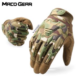 Guantes de guantes Multicam Glove Tactical Camo Ejército Combate militar Airsoft Bicicleta Al aire libre disparando a la caza de paintball Guantes de dedo completo