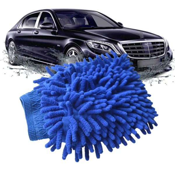 Gants lavage de voitures multipus gants chenille étanche mitt à maille souple arrière gant gant mitt cire détaillant l'outil de nettoyage de la voiture