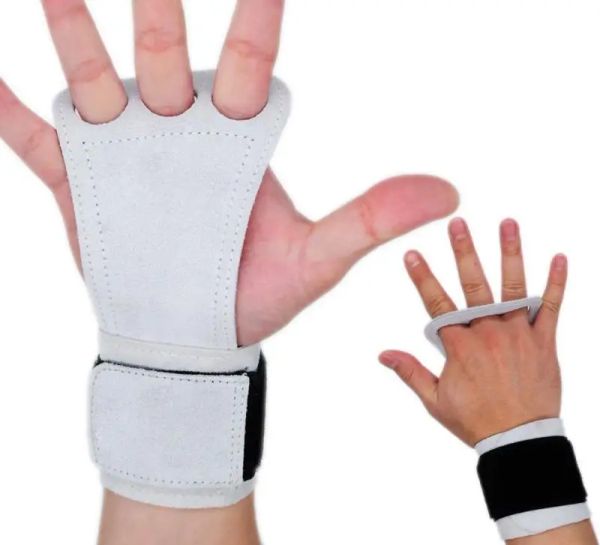 Gants Gants en cuir naturel Grip Hands Men's Palm Protector pour Pull Up Gym Gants avec bracelet de poignet