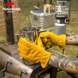 Gants Naturehike travail en plein air gants en cuir Camping isolation thermique résistant à l'usure gants tactiques coupe bois de chauffage BBQ outils rétro