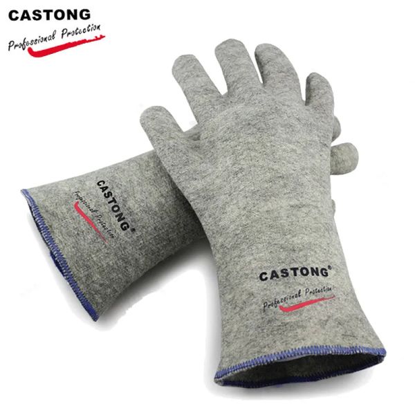 Gants nouveaux gants résistants à 300 degrés à la chaleur verts gris grandes tailles barbecue cuire le four