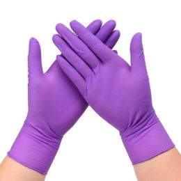 Gants gants de nitrile 50 / 100pcs rose violet poudrefree allergie gants jetables gants jetant en caoutchouc gants gants mécaniciens cuisine beauté