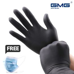 Gants gants de nitrile noir 100pcs 4mil Grade alimentaire étanche en poudre en poudre