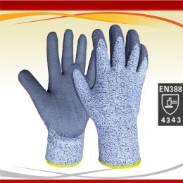 Handschoenen NMSAFETY HOGE KWALITEIT 6 Paren HPPE Anticut Resistance Glove met PU op Palm Cutive Safety Gloves