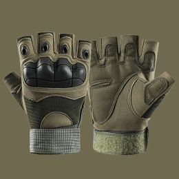 Handschoenen Buiten Tactical Gym Finger Less Gloves Hard Knuckle Paintball Jacht Visserij Gevecht Riding Wandel Fitness Halve vinghandschoenen