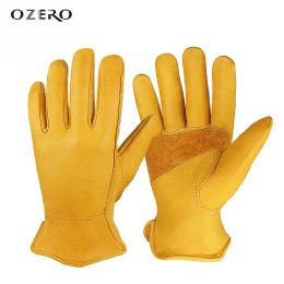 Handschoenen ozero mannen werken handschoenen lassen werkhandschoenen cowhide lederen veiligheid beschermende tuin mechanische slijtage handschoenen 1005