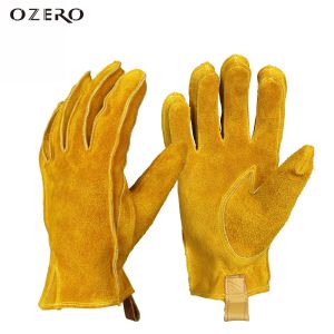 Gants Ozero Mens Cuir Work Gants Retro Mechanical Safety Protective Outdoor Hunting Motodrocle Riding Driving Cycling Gloves 2010