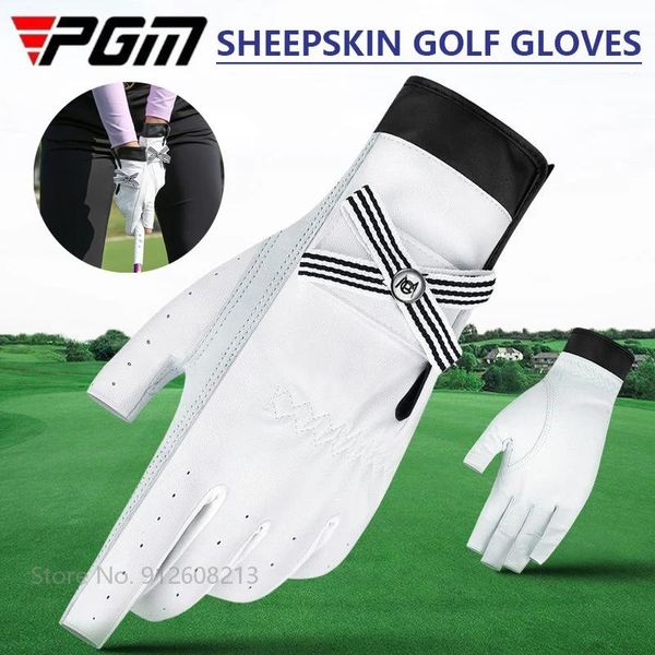 Gants PGM 1 paire de gants de Golf sans doigts pour femmes mitaines de Golf élastiques en peau de mouton gants de Sport élégants mitaines gauche et droite avec marque