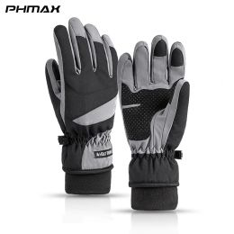 Guantes de guantes Phmax Ski Sport Winter Winter Winder Anti Slip Snowboard Glove Termal Fleece Touch Screen Patinando Guantes de motocicleta de una sola talla