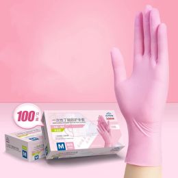 Gants gants jetables roses xsl gants en latex jetable gants en vinyle gratuit 100 pack pour le nettoyage des aliments pour colorant casse