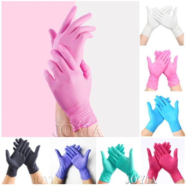 Gants gants jetables nitriles roses 50 100 xs petite femme fille glue ménage salon vinyle gant noire de latex poudre gratuite xl
