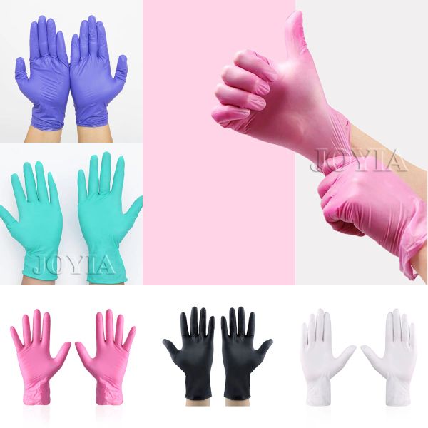 Gants gants jetables nitriles roses en latex petite petite fille moyenne femme examen rose gants pour les travaux de cuisson à la maison