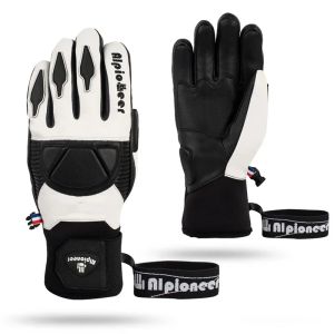 Gants gants de ski professionnels Snowboard mittens étanche gants thermiques d'hiver en cuir de chèvre pour les hommes