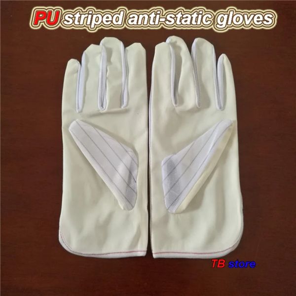 Gants PU Gants antistatiques rayures revêtements de poussière Gants antistatiques sans cartouche de microélectronique Gants de protection opérationnels