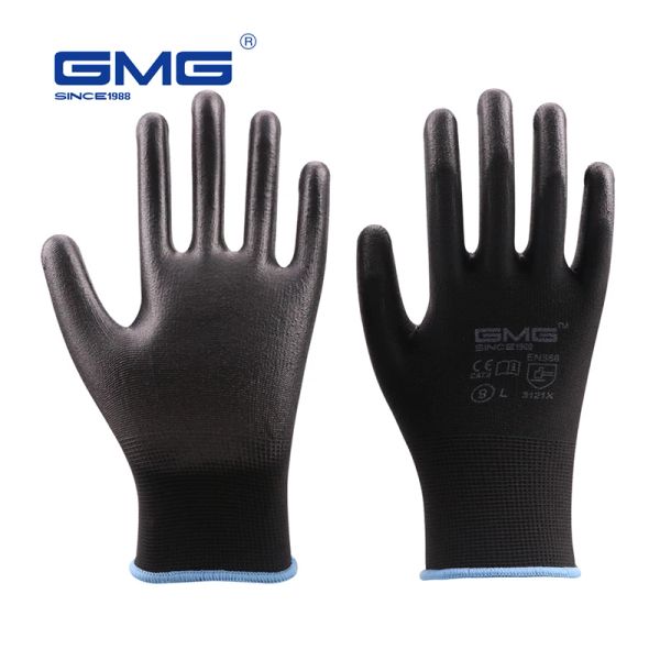 Gants PU Safety Coabted Work Gants Gants de palmier Gants enrobés mécaniciens gants de travail CE ont certifié EN388 Workers Glove protecteur