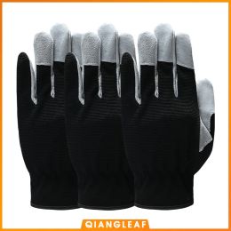 Gants Qiangleaf 3pcs Produit chaud en cuir de travail en cuir Glove Coat Couiner Jardinage Glove Mécanicien Glants 9530