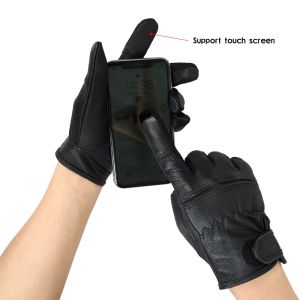 Gants QiangEafl Black Goat Leather Motorcycle Cycling Sport Safety Protection Gants Men's Driving Work Mittens Wholesale Sample 550SY