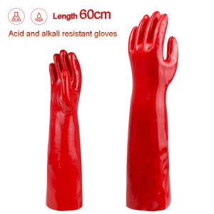 Gants gants rouge 60 cm anticarmémiques allonger l'huile de la chimie de l'huile
