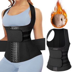 Gants Sauna Taille Formateur Gilet D'entraînement Corps Shaper Femmes Néoprène Sueur Minceur Gaine Double Contrôle Du Ventre Ceintures Corset Top