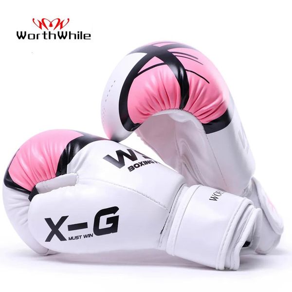 Guantes Guantes deportivos WorthWhile Kick Boxing Guantes Hombres Mujeres PU Karate Muay Thai Guantes De Boxeo Lucha Libre MMA Sanda Entrenamiento Adultos Ki