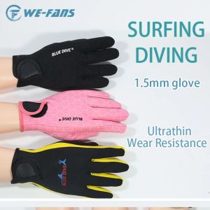 Gants Gants de surf Gants minces section 1,5 mm Néoprène Warm Scuba Diving Équipement de plongée Gants en plongée Adbonnez une plongée en plongée