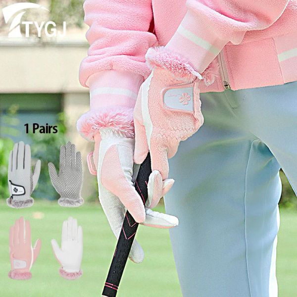 Guantes Ttygj Prueba de frío El otoño e invierno de otoño y invierno de guantes calientes de guantes de muñeca Antislip Guantes de golf de golf izquierda y derecha 1 par